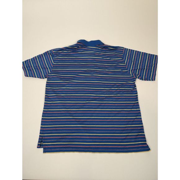 BANDON DUNES Fairway and Greene Golf Casual Polo Shirt M Blue w/ Colored Striped - Picture 5 of 5